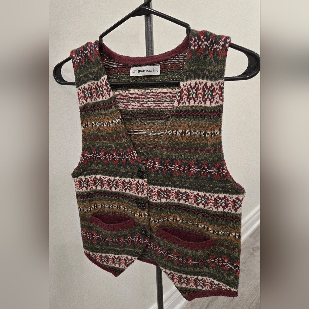 Vintage Multicolor Knit Vest